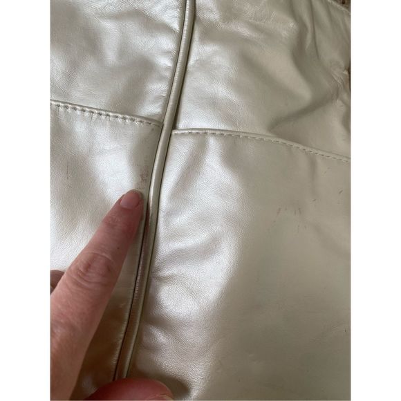 Dawli 100% Leather Cream Gold Hardware Snakeskin Shoulder Bag Purse - Picture 12 of 15